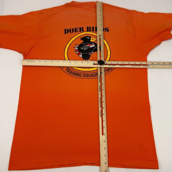 Vintage VT-2 Doerbirds T Shirt Mens Large US Navy Training Squadron Two Orange - Picture 10 of 10